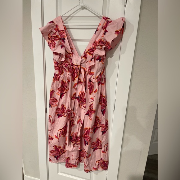 ELOQUII Elements Women's Plus Size Surplice Midi Dress with Ruffle Sleeves Sz 16 - Picture 4 of 10